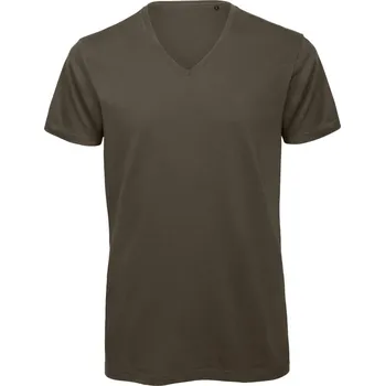 pracovní tričko B&C Tričko Inspire V T s výstřihem do V, krátký rukáv, pánské COT01TM4455503-khaki L Khaki