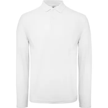Pánské tričko B&C Polokošile B&C ID.001 LSL, dlouhý rukáv, pánská COT010I1200114-white Bílá 4XL