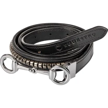Opasek EQUESTRO Pásek kožený Clincher Bit Equestro, dámský, černý Délka: 80 cm