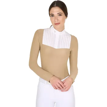 Dámské tričko EQUESTRO Triko závodní Rhinestone Equestro, dámské, beige XL