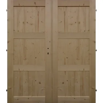 Interiérové dveře Levné univerzální dveře LU 3 dvoukřídlé (šíře 125 cm) (Masivní smrkové dveře)