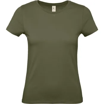 pracovní tričko B&C Tričko B&C E150, dámské, krátký rukáv COT01002Tu4204-urban khaki XL Khaki urban