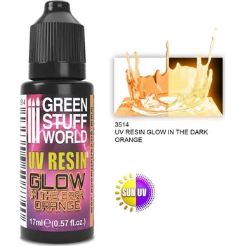 Plastikový model UV Resin Glow in the Dark Orange – ve tmě světélkující scénická voda oranžová (17 ml)