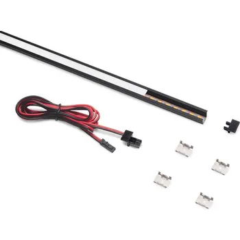 LED páska Emuca Frézovaný hliníkový pásek s LED páskem s krytkou PYXIS / Černý matný Bílá teplá (2700K)