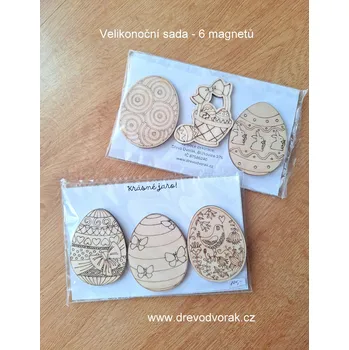 magnetka pro dítě Jarní magnety dřevěné Varianta: Velikonoční sada