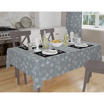 ubrus Orbytex Vánoční ubrus teflonový - V12 - šedý Rozměry: 90x120, Tvar: Obdélník