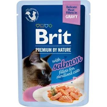 Krmivo pro kočku Brit Premium by Nature Cat Delicate Fillets in Gravy with Salmon for Sterilised 85 g