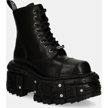 Pánská zimní obuv Kožené workery New Rock CRUST NEGRO IMPERFECT TANK NEGRO TORNILLOS M.TANK083.C1 černá 99X, EUR 39