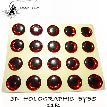 Tommi-fly HOLOGRAFICKÉ OČI - červené - 3mm