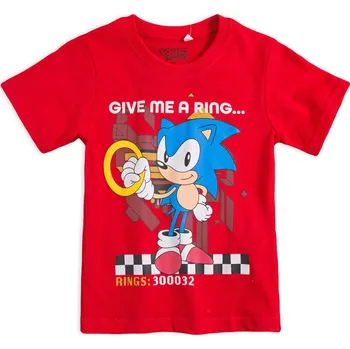 Chlapecké tričko Chlapecké tričko SONIC RING červené Velikost: 104