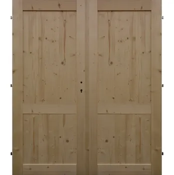 Interiérové dveře Levné univerzální dveře LU 2 dvoukřídlé (šíře 180 cm) (Masivní smrkové dveře)