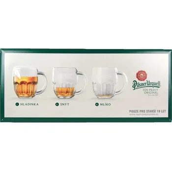 Plechová cedule Cedule se třemi půllitry Pilsner Urquell