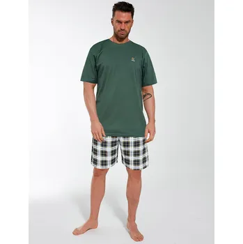 Cornette pyžamo pánské 326/182 Nature 2 - zelená, L (Pánské bavlněné pyžamo Cornette s krátkým rukávem)