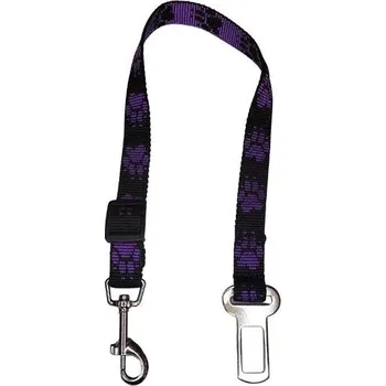 Vodítko pro psa Palkar bezpečnostní pás do auta pro středně velké psy 55 cm × 20 mm, černo-fialový s tlapkami