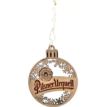 Vánoční ozdoba Dřevěná ozdoba Pilsner Urquell kulatá