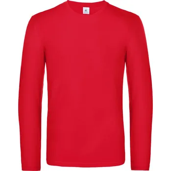 pracovní tričko B&C Tričko B&C E190 LSL, dlouhý rukáv COT01007T00414-red Červená 4XL