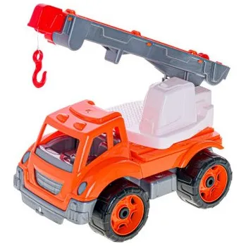 autíčko Stavební jeřáb oranžový s otočným a výsuvným ramenem, 36cm