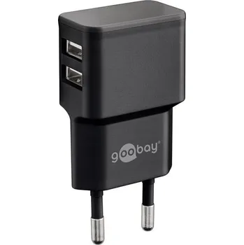 Elektrická zásuvka OEM Adaptér 230V na 2x USB max.2,4A, černý ppadapter-139