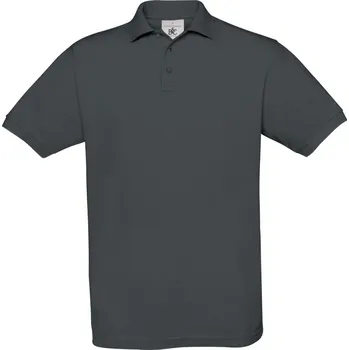 B&C Polokošile Safran, krátký rukáv, pánská COT01040967004-dark grey XL Šedá tmavá