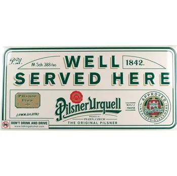 Plechová cedule Plechová cedule Well served here - 3D