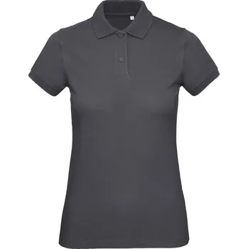 B&C Polokošile Inspire Polo, z bio bavlny, krátký rukáv, dámská COT01044067002-dark grey M Šedá tmavá