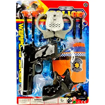 Dětská zbraň Policejní Sada pro Děti 3+ | Pouta, Pistole, Odznak, Příslušenství