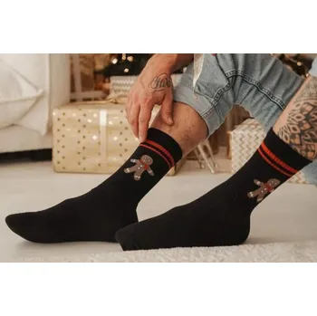 Pánské ponožky DOVOZ EU Pánské ponožky perníček černé Velikost: 42/46