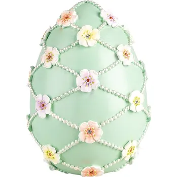 Velikonoční dekorace Clayre & Eef - Dekorativní vajíčko FLOWERS 6PR5217