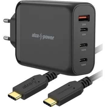 AlzaPower M7503CA Fast Charge 100W černá + Core USB-C 2.0 100W 2m černý
