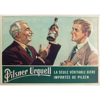 Plechová cedule Plechová cedule s dobovou reklamou Pilsner Urquell
