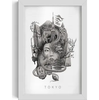 Obraz Plakát v rámu Wallfluent – černobílá architektura 20 x 30 cm