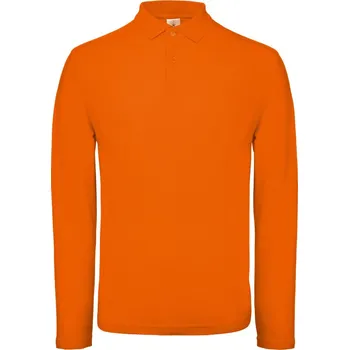 B&C Polokošile B&C ID.001 LSL, dlouhý rukáv, pánská COT010I1223502-orange M Oranžová