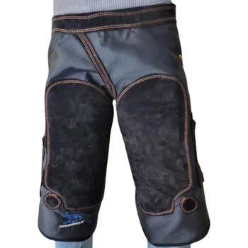 Kuchyňská zástěra zástěra krátká černé vlákno/černá kůže FLY Con Cuero