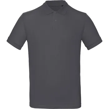 B&C Polokošile Inspire Polo, bio bavlna, krátký rukáv, pánská COT01043067005-dark grey 2XL Šedá tmavá