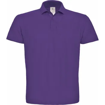 Pánské tričko B&C Polokošile B&C ID.001, krátký rukáv COT01ID0135014-purple Purpurová 4XL