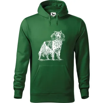 Dámská mikina Mikina - Holandský kachní pes Kooikerhondje Barva: Lahvově zelená (06), Velikost: XXL, Střih: Pánské