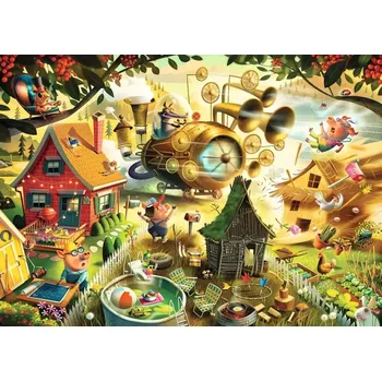 Puzzle RAVENSBURGER Pozor prasátka! Tři malá prasátka 1000 dílků