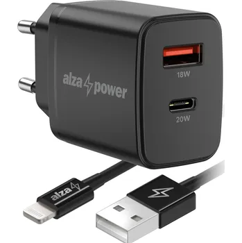 AlzaPower A101CA Fast Charge 20W černá + Core Lightning MFi (C189) 1m černý