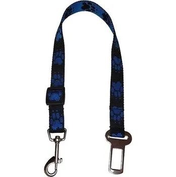 Vodítko pro psa Palkar bezpečnostní pás do auta pro středně velké psy 55 cm × 20 mm, černo-modrý s tlapkami