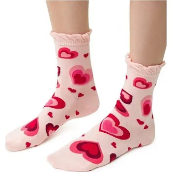 Dámské ponožky Steven ponožky valentýn 136 - vzor 128 - meruňka, 38-40