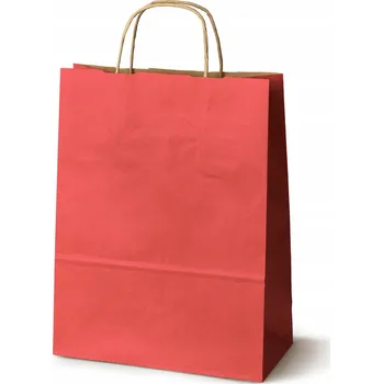 Nákupní taška PAPÍROVÁ TAŠKA s krouceným uchem 240x100x320mm ČERVENÁ A4
