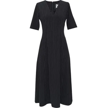 Dámské šaty ŠATY DKNY S/S MIDI DRESS BLACK STRIPE