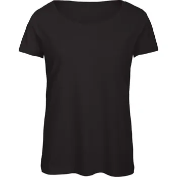 pracovní tričko B&C Tričko Triblend, dámské, krátký rukáv COT01TW5600205-black 2XL Černá