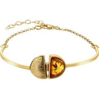 Náramek Pozlacený stříbrný náramek s jantarem - AP540-3313