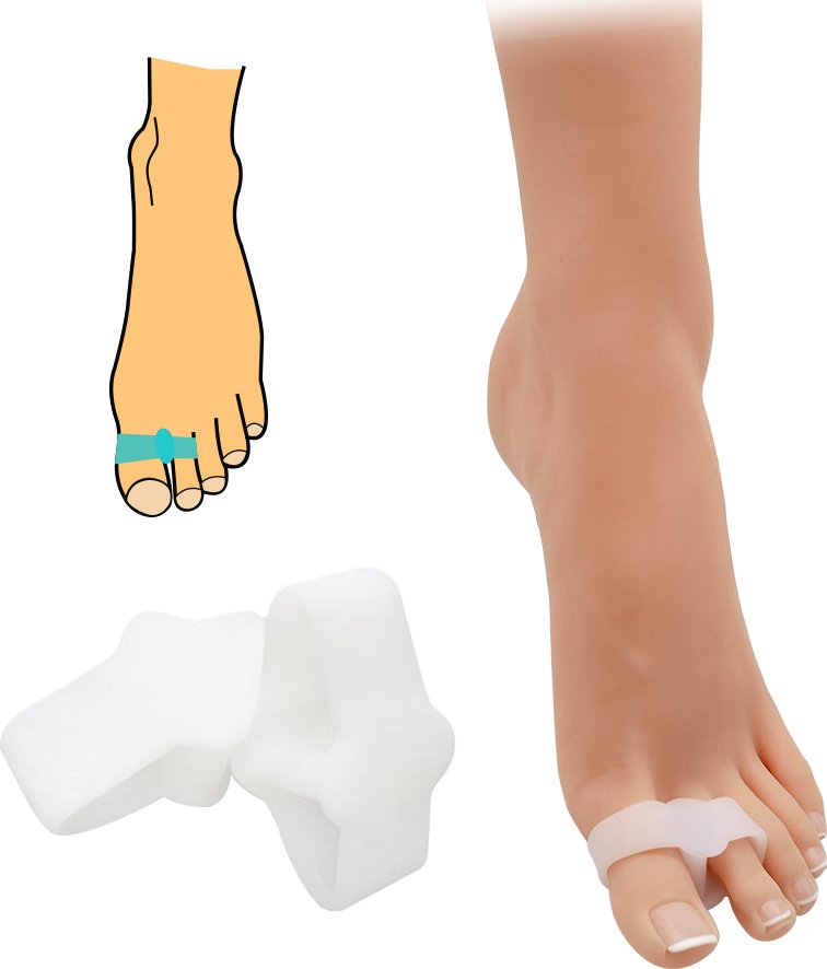 Korektor hallux valgus s návlekem na prst a palec HealMed 2 ks - průhledný