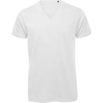 pracovní tričko B&C Tričko Inspire V T s výstřihem do V, krátký rukáv, pánské COT01TM4400103-white L Bílá