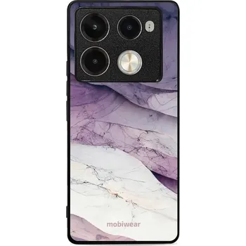 Pouzdro na mobilní telefon Lesklý kryt Mobiwear Glossy - Infinix Note 40 Pro Plus - G028G - Bílý a fialový mramor (Prémiové lesklé pouzdro, obal, kryt Mobiwear Glossy na mobil Infinix Note 40 Pro Plus - G028G - Bílý a fialový mramor, materiál Plast + TPU silikon - krytí po všech)