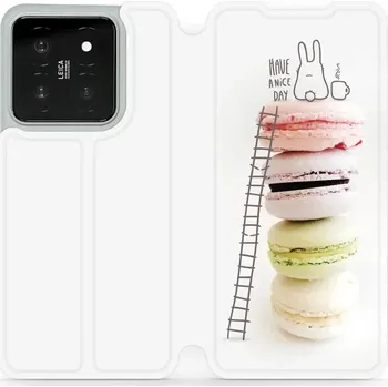 Pouzdro na mobilní telefon Flipové pouzdro Mobiwear - Xiaomi 14 - M090P Makronky (Knížkové flip pouzdro, obal, kryt na mobil Xiaomi 14 - M090P Makronky, materiál Umělá kůže + TPU - ochrana 360°, stojánek, silikonová vanička, magnetické zavírání)