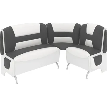 Max-i Rohová jídelní lavice BERGGREN Zvolte barvu:: bílá, Materiál: koženka - šedá + bílá (premium)