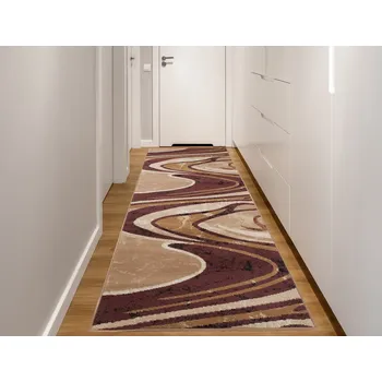 Koberec Moderní koberec Tap - vlnky 2 - hnědý Rozměr koberce: 70x200 cm